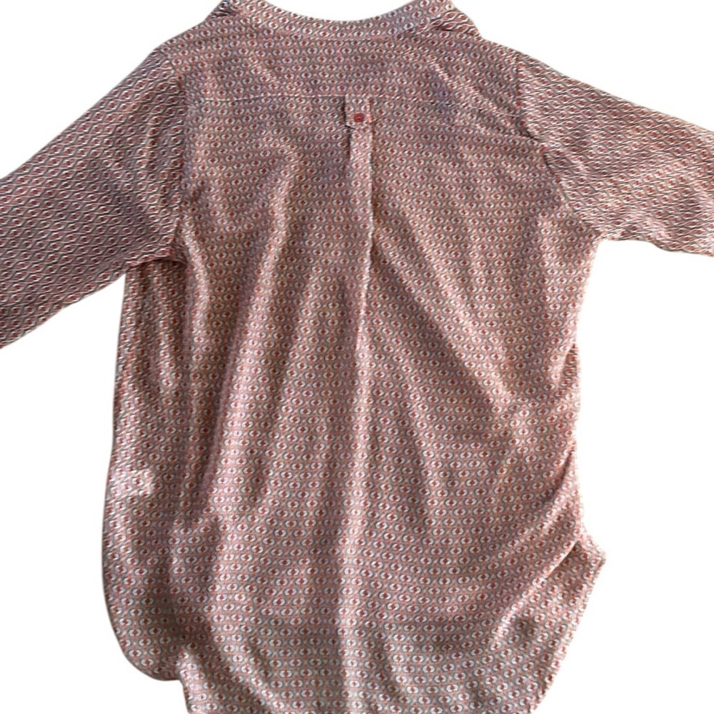 Pleione Geometric Red and White Blouse Size Large - Picture 6 of 8